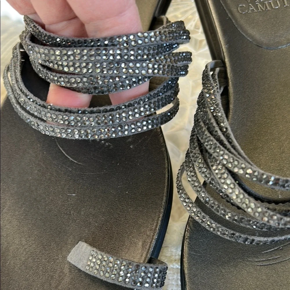 Vince Camuto Gray Sandals with Decorative Straps